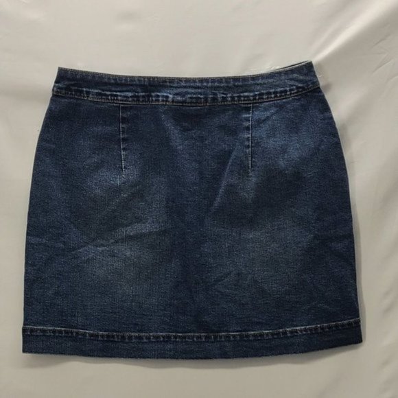 Maison Jules Womens Blue Denim Mini Daytime Skirt - Picture 3 of 4